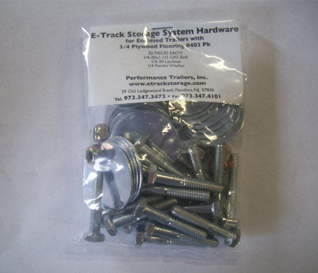 E-Track Floor Hardware Kit – ¾" Bolts, Locknuts & Washers for Enclosed Trailers (20-Pack)