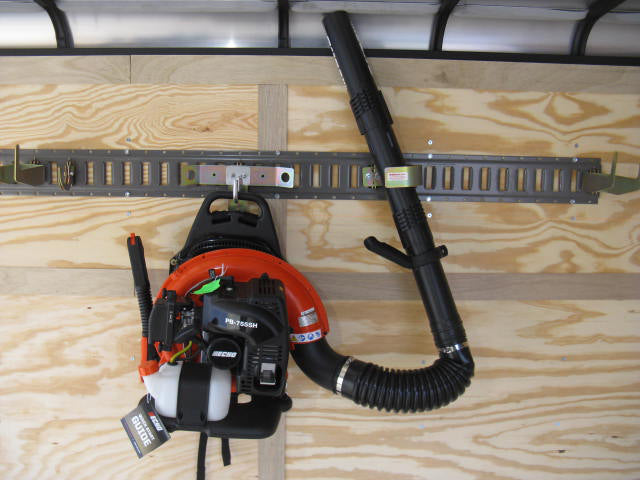 Backpack Blower Bracket – Snap-In Trailer Storage with Bungee Securing System, Part #262