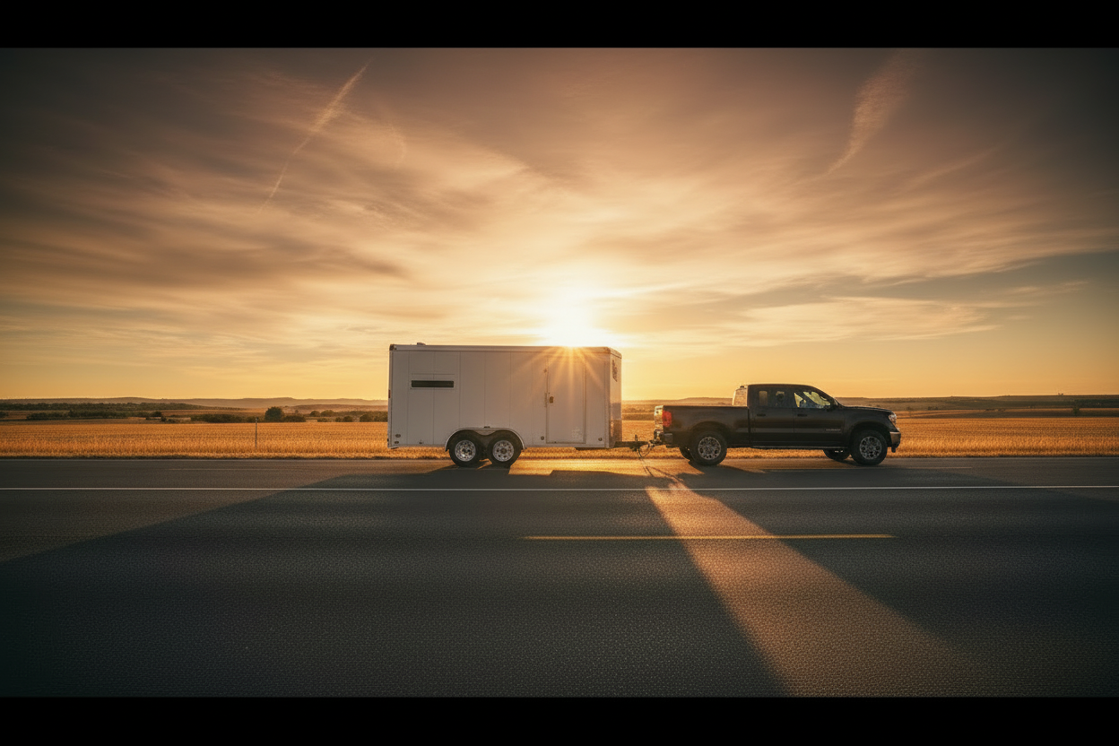 Pickup Truck & Trailer Side View